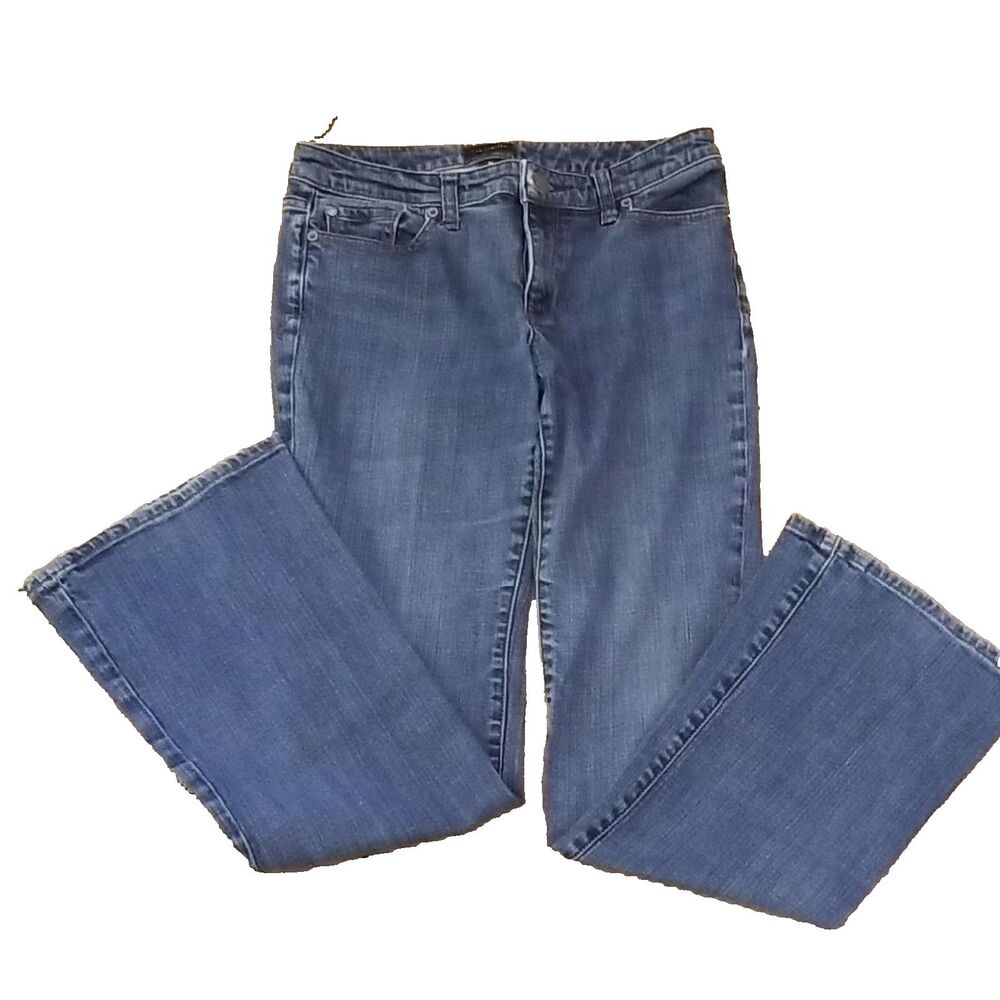 The Limited Flare Wide Leg Jeans 8 Tall Long Blue Denim Stretch 70s Boho Chic